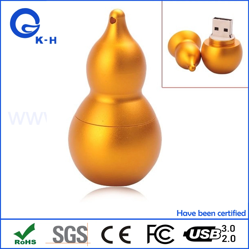 Metal Gourd Shape USB Flash 16GB Memory Disk for Company Gift