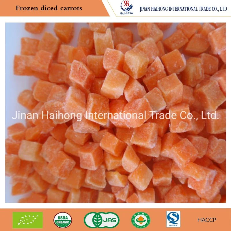 Venta caliente fresco congelado IQF vegetales deliciosos trocitos de zanahoria