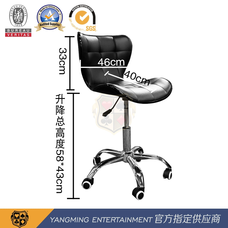 Baccarat Dragon Tiger Poker Table Customized Black Lifting Pulley Dealer Licensing Chair Ym-Dk03