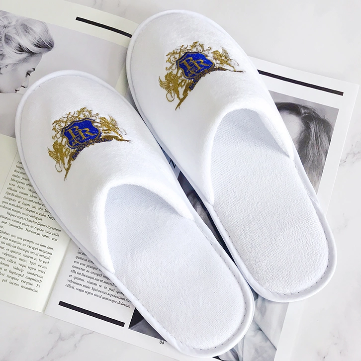 House Shoes Slippers Closed Toe Velvet SPA Indoor Slippers Hotel Slippers