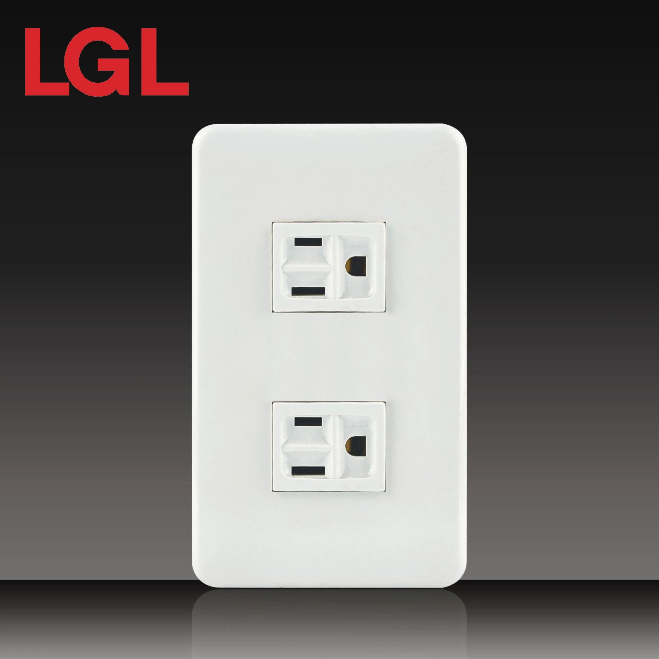 British/UK Standard Plastic Bakelite Wall Socket with Indicator 2 Gang Switch + Double 13A 250V (DK132)