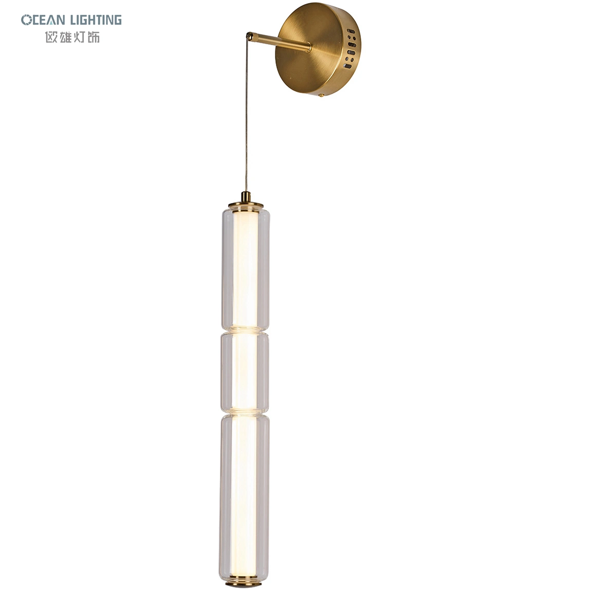 Ocean Lighting Indoor Bamboo Modern Luxury Glass LED Wall Lamp