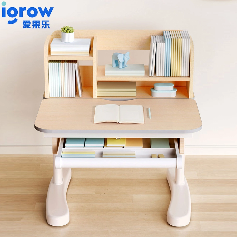 Igrow Small Size Study Desk Table and Latex Chair Set for Small Space