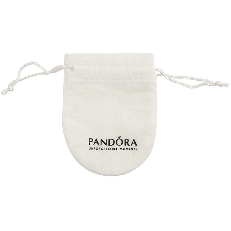 Funda de terciopelo blanco franela joyas Joyas de la bolsa bolsas Drawstring