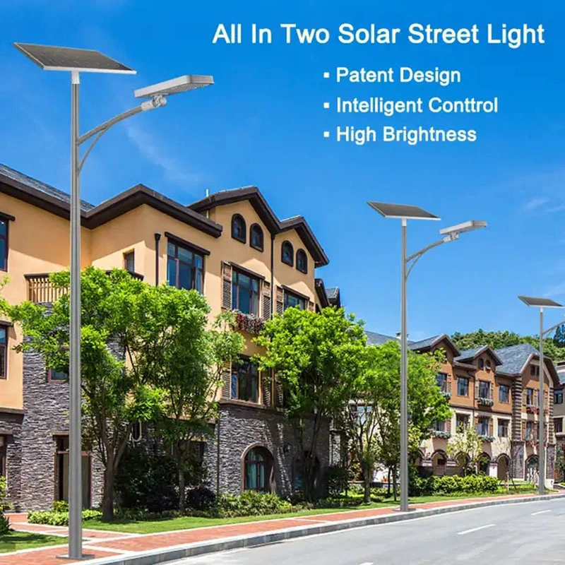 2023 Newest All in One IP65 Lithium Battery Powered Smart Self Cleaning Solar Street Light 50W/80W/100W LED Street Light