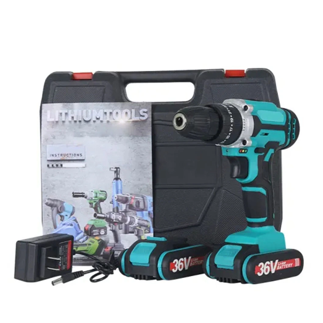 Rechargeable 12V/16.8V/21V Li-ion Battery Cordless Screwdriver Drill Battery Electric Cordless Impact Drill with Double Speed