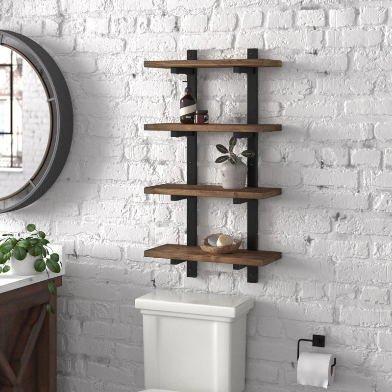 Home/Hotel Furniture Solid Wood Wall Mounted Bathroom Shelves