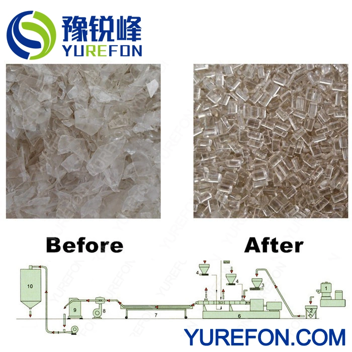 Pet Bottles Flakes Scraps Granulating Line/Pet Plastic Pelletizing Extrusion Line