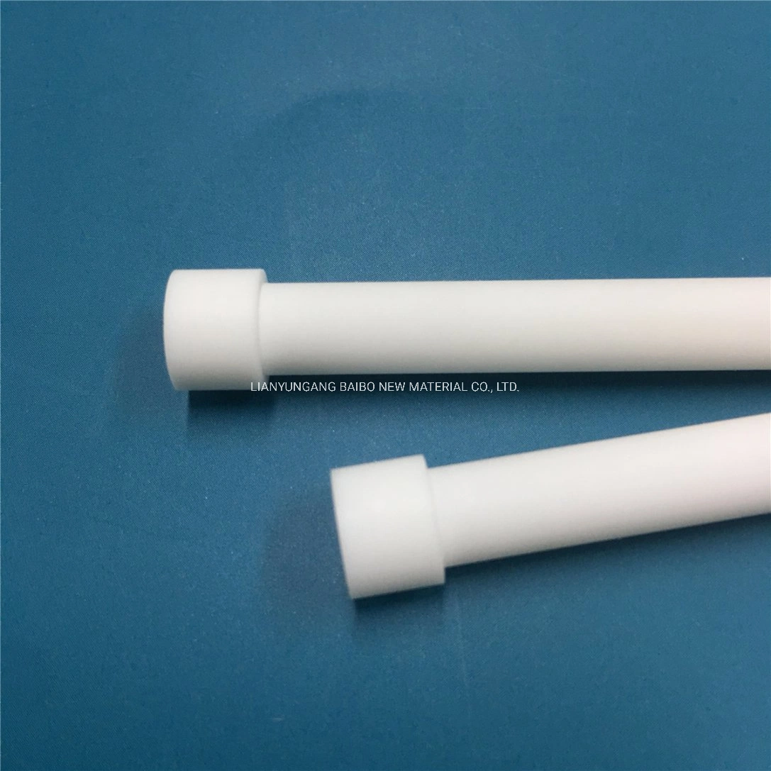 Custom Made Easy Machining Low Density Macor Alumina Machinable Glass Ceramic Isulatingtube with Flange