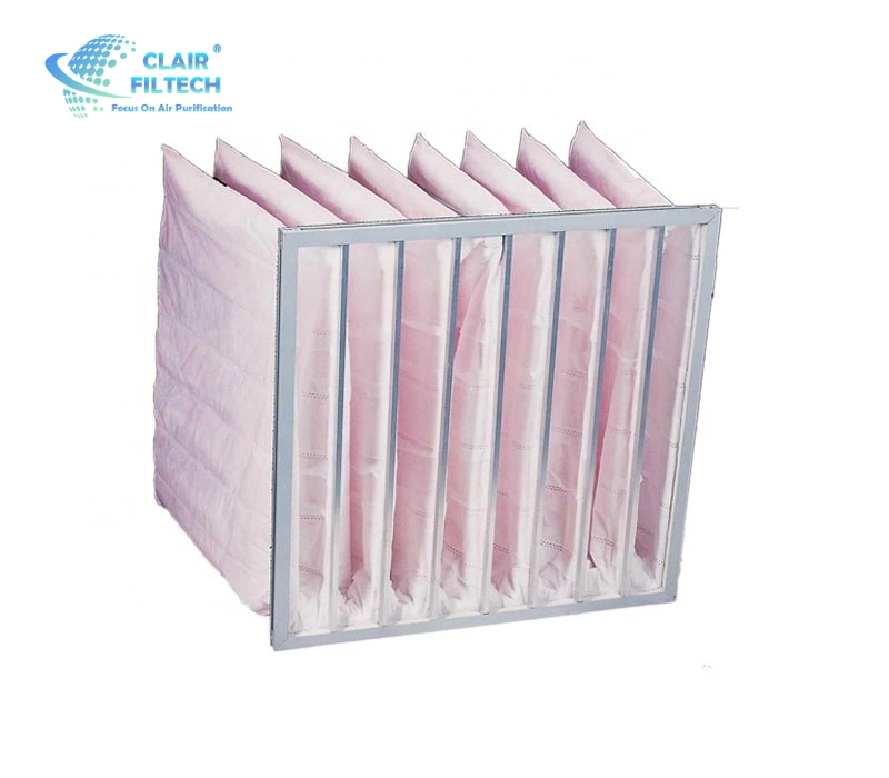 Poche de nettoyage de l'air Sac de poche à filtre en fibre synthétique à efficacité moyenne Filtres à air en amont filtre secondaire pour salle blanche