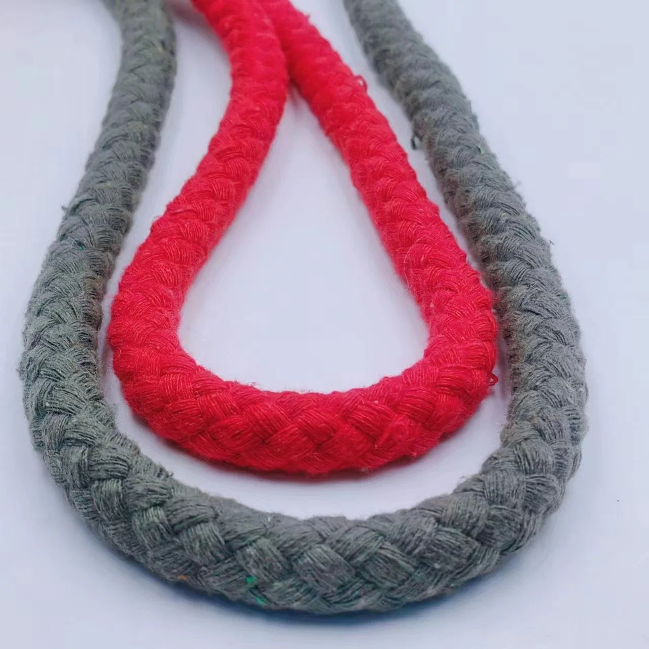 15mm Corde tissée en jute de coton à 8 brins colorée pour tapisserie DIY