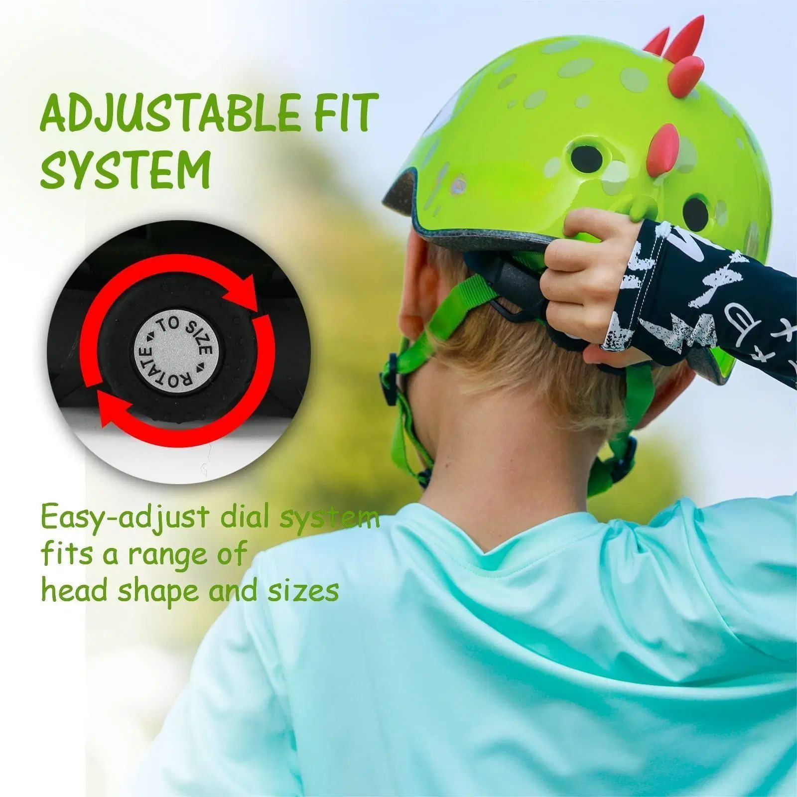 Child Boys Girls Multi-Sport Adjustable Kids Toddler Dinosaur Bike Helmet