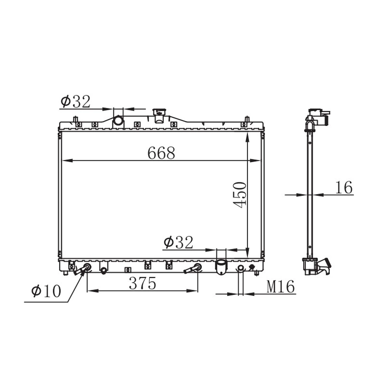 Good Quality Auto Parts 19010-P5a-003 Cooling System Aluminum Radiator Auto Radiator for Honda