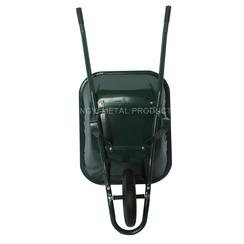 65L Solid Rubber Wheels Steel Tray Construction Wheelbarrow