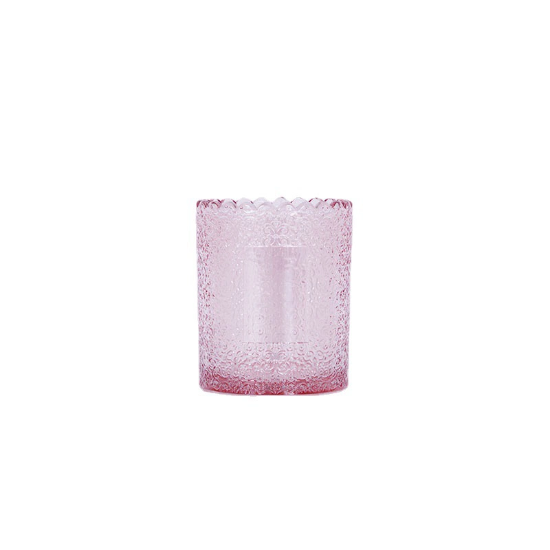 Free Sample 250ml Empty Glass Candle Container White Red Candle Jar for Candle Packaging