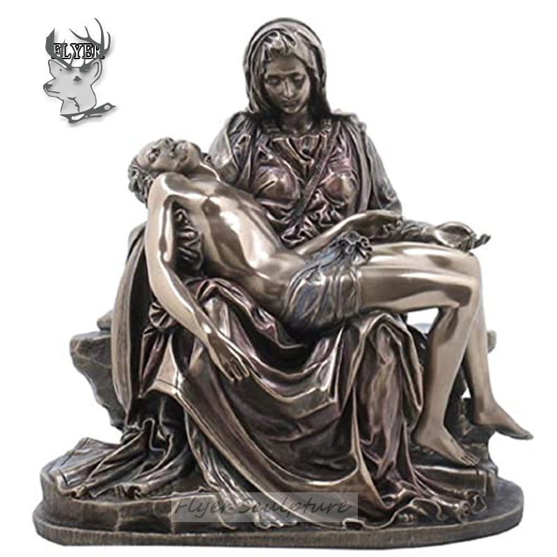 Statues de l'église catholique Bronze la Pieta de la Vierge Marie Tenue de la sculpture de cadeau religieux de Jésus