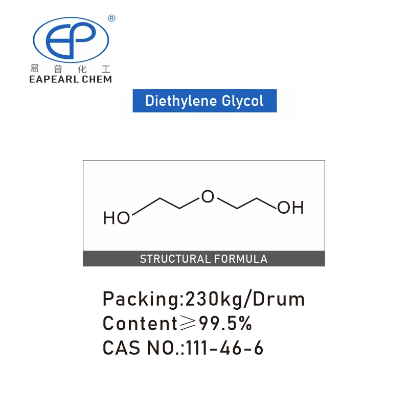 CAS 111-46-6 Deg dietilenoglicol uso em Tabacoo, borracha e Lubrificantes Diglycol