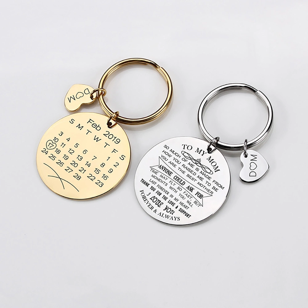 Wholesale Personalized Custom Special Calendar Date Keychain Dropshipping Keyring Souvenir