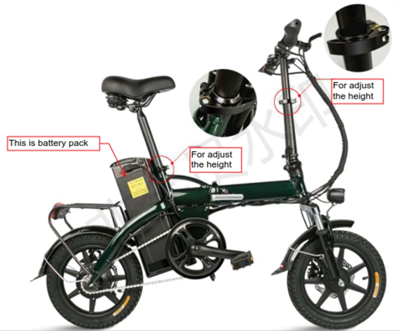 14inch Folding Mountain City Road Vehicle Bicycle Bike 48V 15ah Lasting 3.5 Hour Per Charge