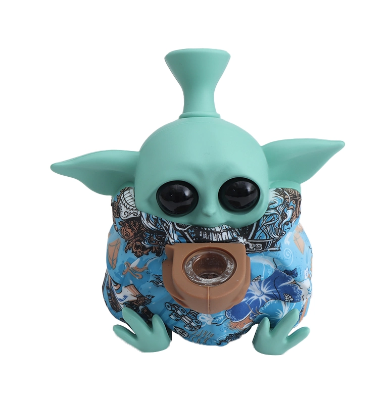 Yoda Daily Used Waterpipes Creative Shisha Hookah mano de vidrio de silicona Tubo