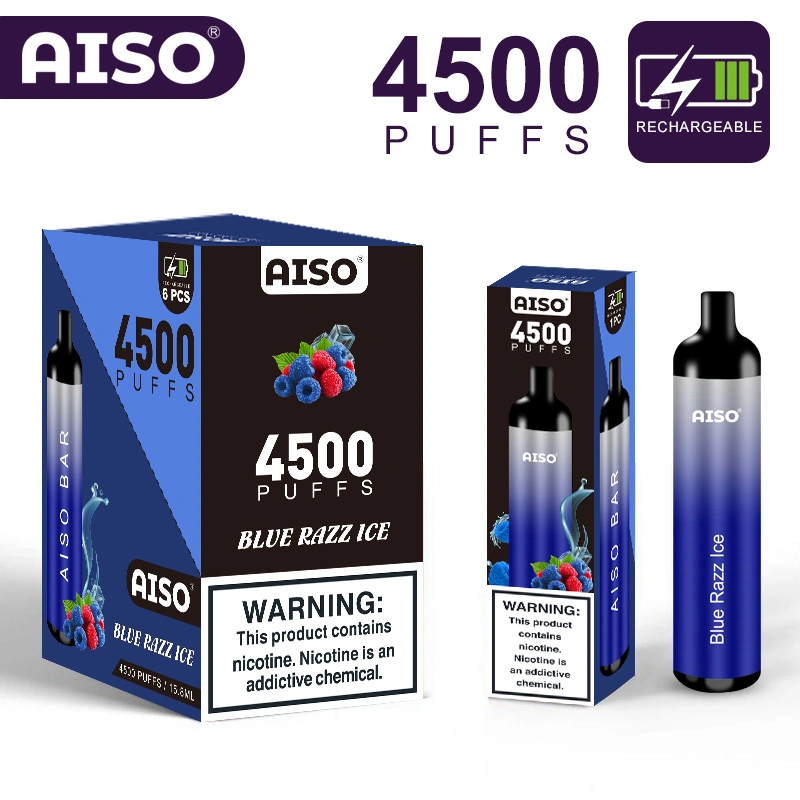 Newest&Hottest Disposable/Chargeable Vape Pen Style Aiso Bar 4500 Puffs Electronic Gift for Christmas