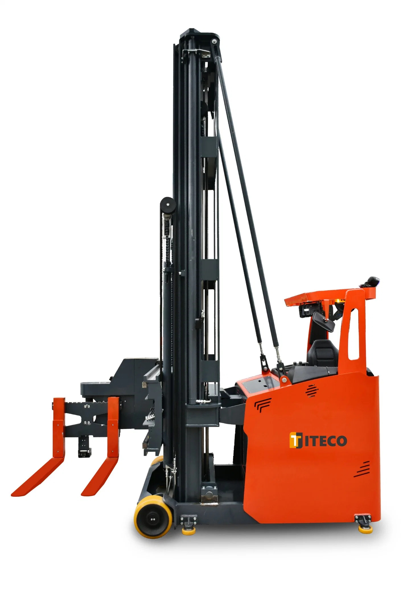 وحدة تجميع بمنصة كهربائية ثلاثية الطرق مزودة بمنصة كهربائية MC10 Mini 1T ForkLift 3 أمتار Mast VNA Forklift يستخدم على نطاق واسع في Warehouse