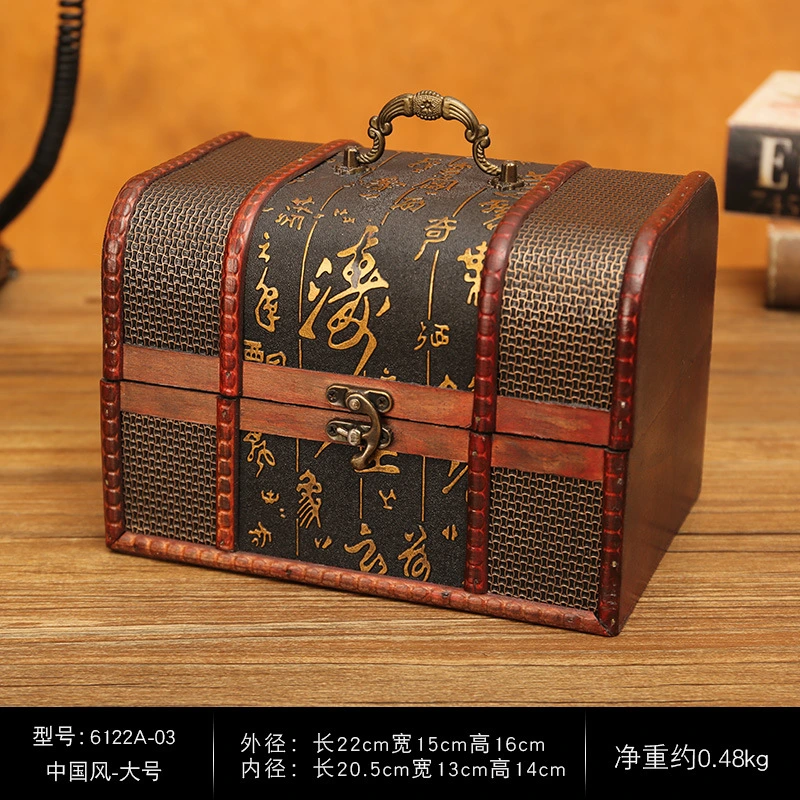 China Style with Lock Password Storage Wooden Small Jewelry Box