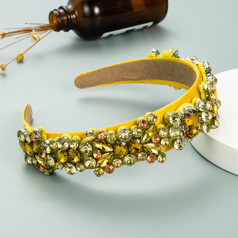 Creative Baroque Vintage Hair Band with Colorful Diamond Headband