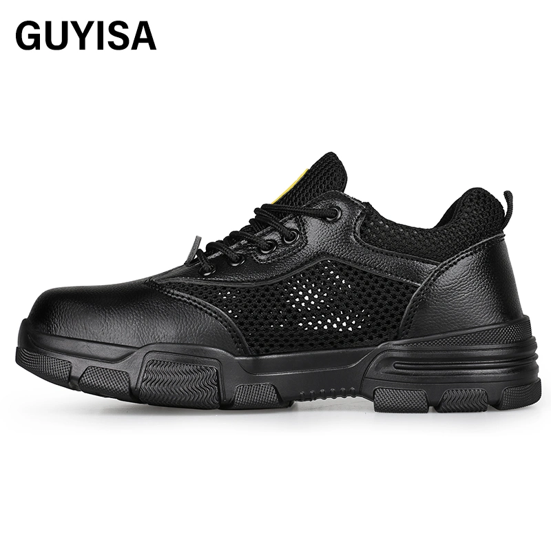 Guyisa New Labor Protection Shoes Manufacturers Direct Wear - Resistant Solid Soles Soft Faux Suede Upper Steel to