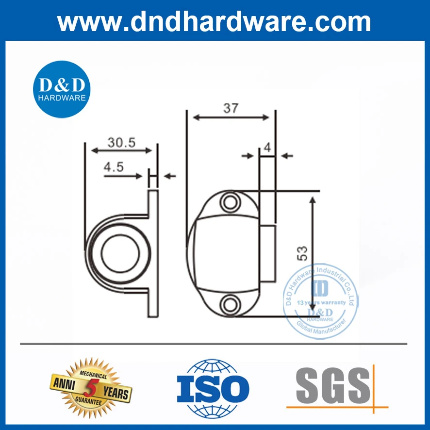 Construção em Aço Inoxidável acetinado delicada de Hardware batente da porta magnética