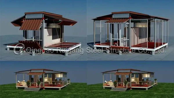 Modern Tiny Hotel Villa Portable Modular Insulated 2 Bedroom Luxury Prefab Expandable Container House