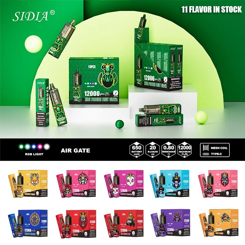 Sidia 12000 Puffs الشعبية طعم esh Coli بالجملة Disposable E السجائر