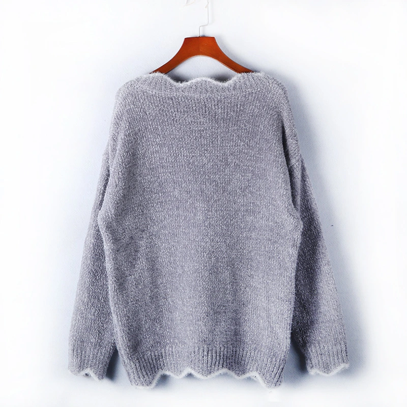 L'hiver nouveau V-Neck Knitting mignon Pull Pull chaud doux de haute qualité pour les femmes