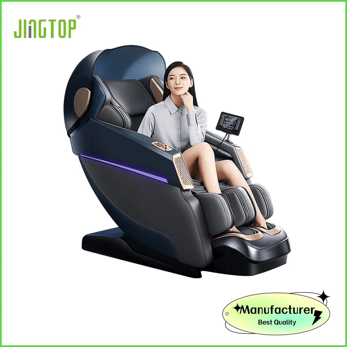 Jingtop Professional 3D 4D Logo de cliente Robótica Top End Body Care Mobiliario de casa silla de masaje