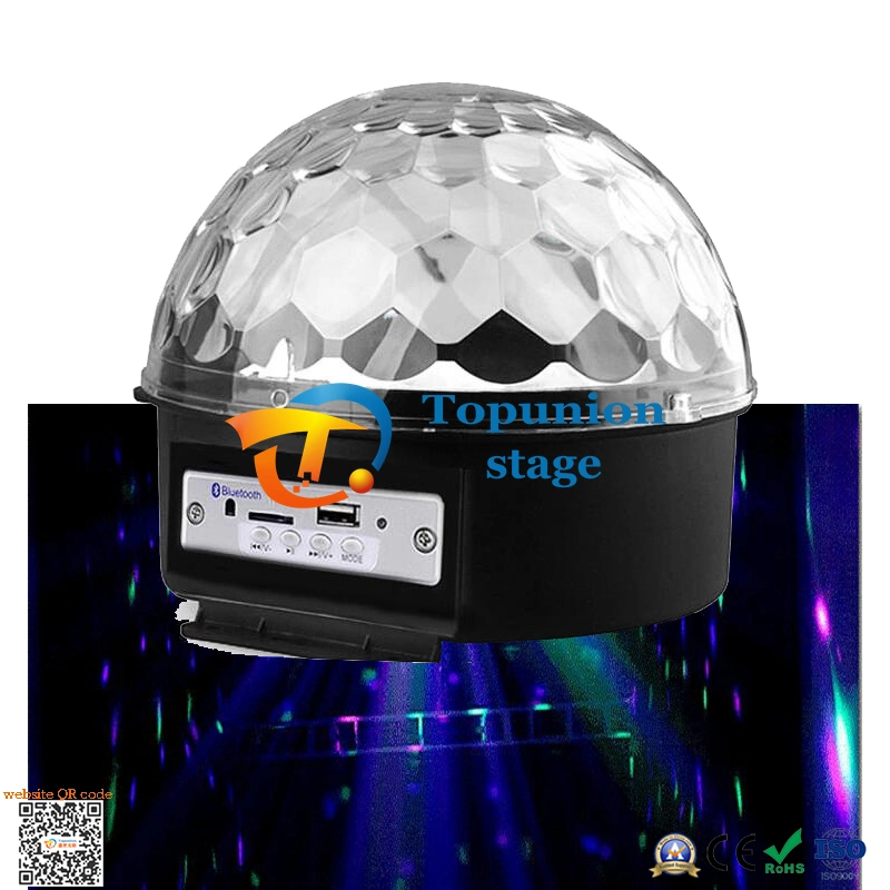 9 Cor girando Bluetooth Magic Ball Light som do controle remoto DJ Crystal Effect Light ativado