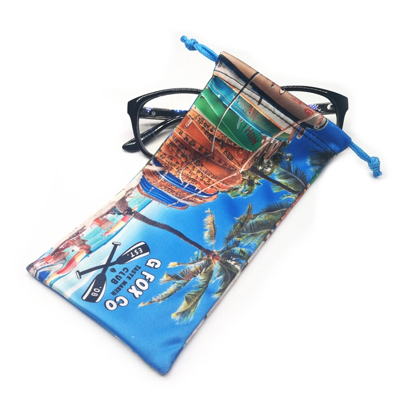 2020 Silk Printed Microfiber Sunglasses Soft Bag Pouch with Drawstring