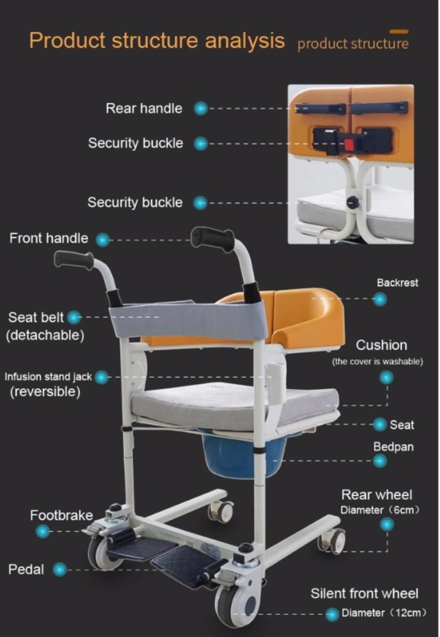 Rehabilitation Therapy Supplies Children Brother Medical Manual Transfer Commode Chair