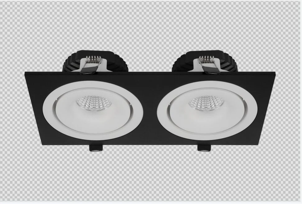 Square Twins Head 16W 40W CRI>90 COB Round Waterproof Dimmable Recessed LED Downlight