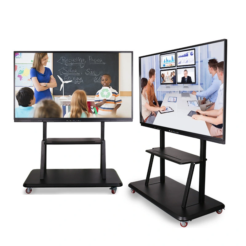 65"~100" 4K UHD Dual OS Android Windows Electronic Multi Touch Screen Interactive White Board with Camera Microphone for School Classroom & Conference Meeting