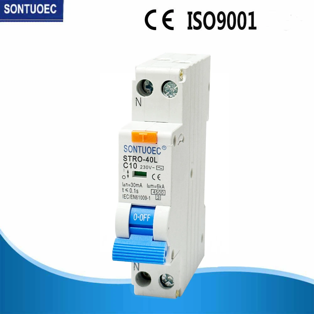 Sontuoec Marque Prise en & Disjoncteur de Type Rail DIN RCBO 1p+N