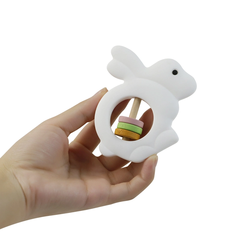 100% Silicone BPA Free Rabbit Baby Teether Toy