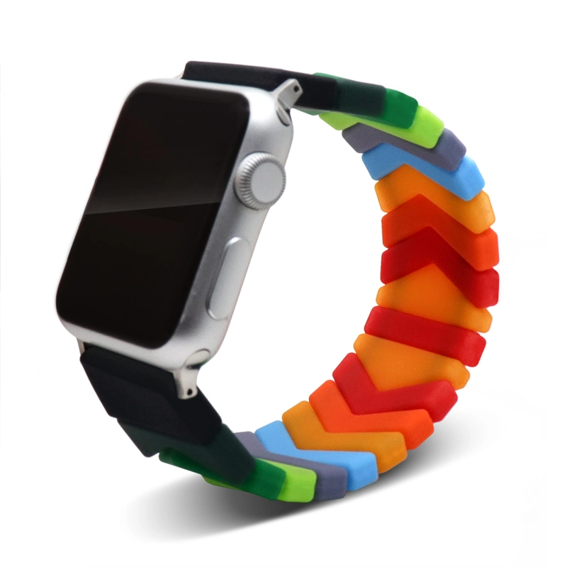 Nuevas bandas de reloj de goma suave de liberación rápida con correa de silicona elástica Para Apple Watch 38mm 40mm 41mm 42/44/45mm