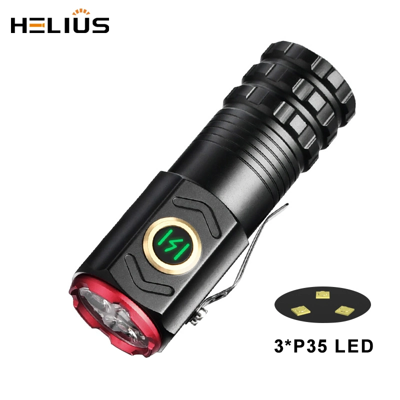 30W Newest 3*P35 LED Torch Strong Light Type-C Magnet Flashlight