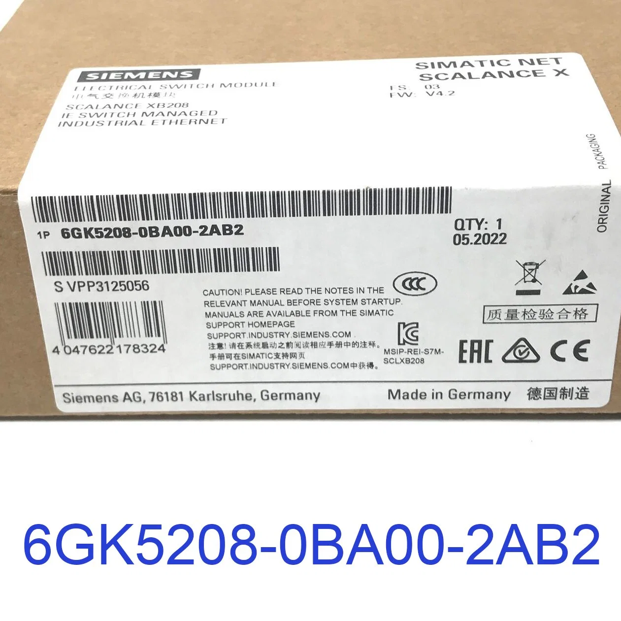 Siemens Scalance Xb208 Manageable Ie Switch 6gk5208-0ba00-2ab2 Fast Ship