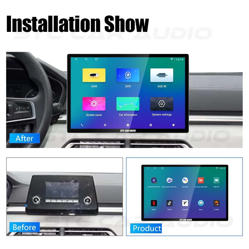 13,1 pouces 1DIN Android radio voiture lecteur DVD stéréo autoradio Stouch Écran Android GPS navigation Auto Electrics