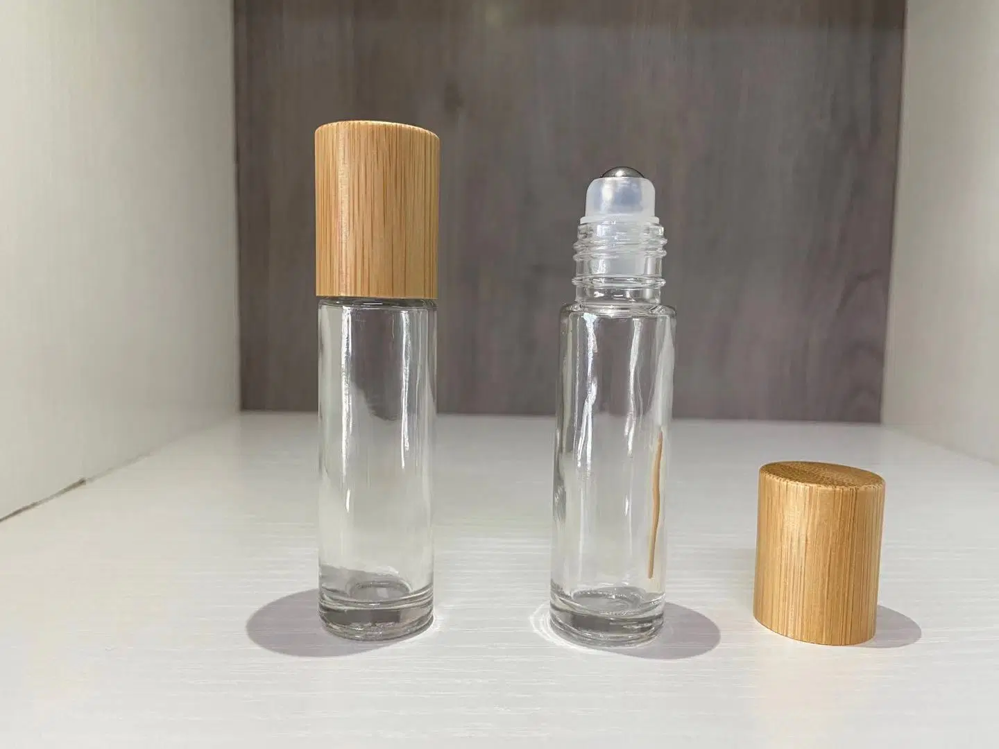 Custom Empty Cosmetic Packaging Bamboo Glass Bottle for Lotion