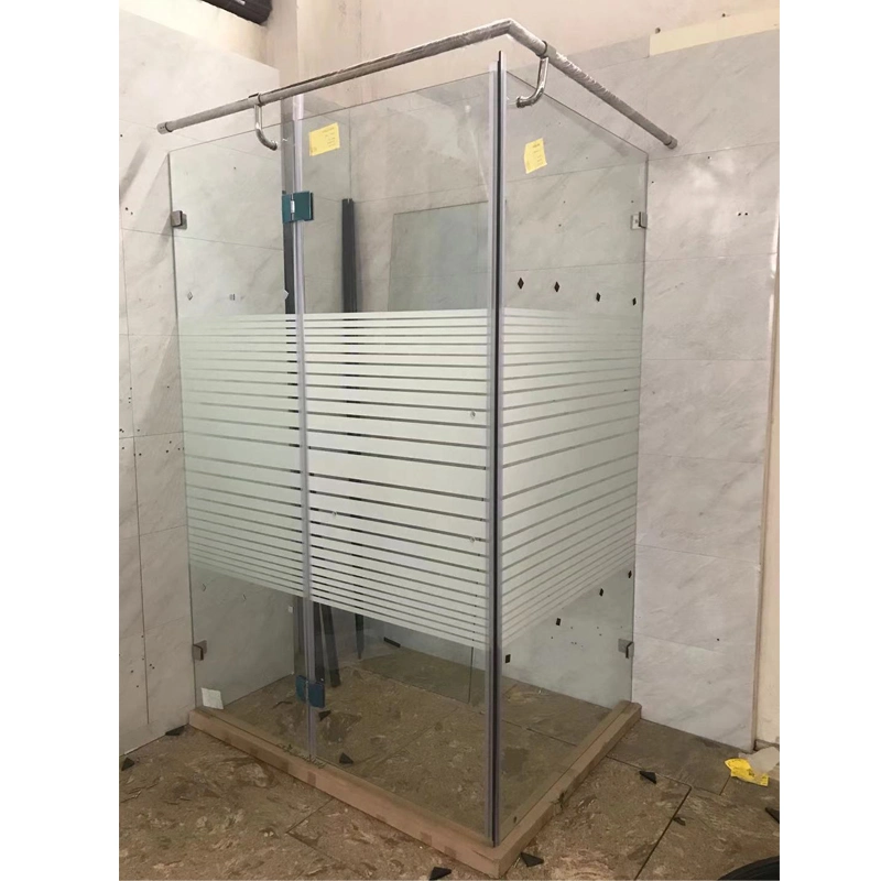 Baño separación seca y húmeda vidrio puerta partición Inicio simple Cuarto de ducha con pantalla de baño plegable