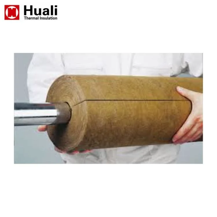 50mm Thick Waterproof Rock Wool Insulation Pipe Rock Mineral Wool Für Wärmeerhaltung