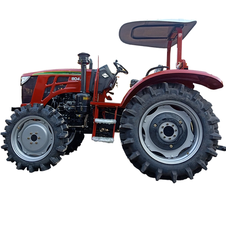 2022 Nuevo Producto 80HP Pequeña granja de tractor / Tractores Agrícolas /4WD 804 el arado para las ventas con toldo