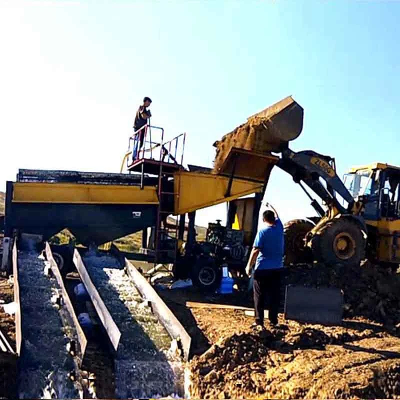 Machine à laver mobile pour l'extraction de sable minéral, diamants, tantale et or par lavage au pan